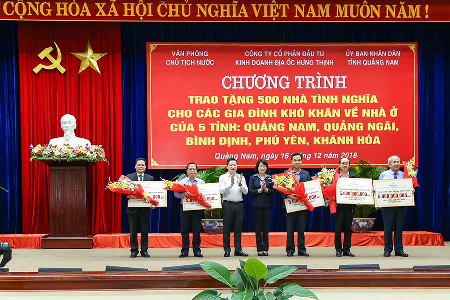 Tập đoàn Hưng Thịnh tài trợ 25 tỷ đồng xây dựng 500 căn nhà cho các gia đình khó khăn tại 5 tỉnh miền Trung 